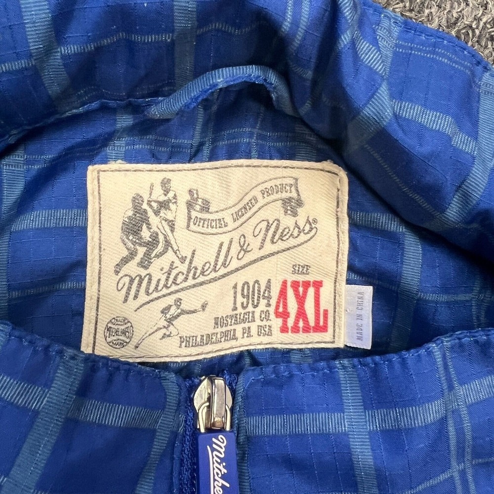 Mitchell & Ness LA Dodgers Jacket 4XL Blue Grid Plaid Windbreaker MLB Vtg Vibe‎ - Picture 3 of 16